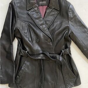 Pm Women's brownish red accent Leather Jacket